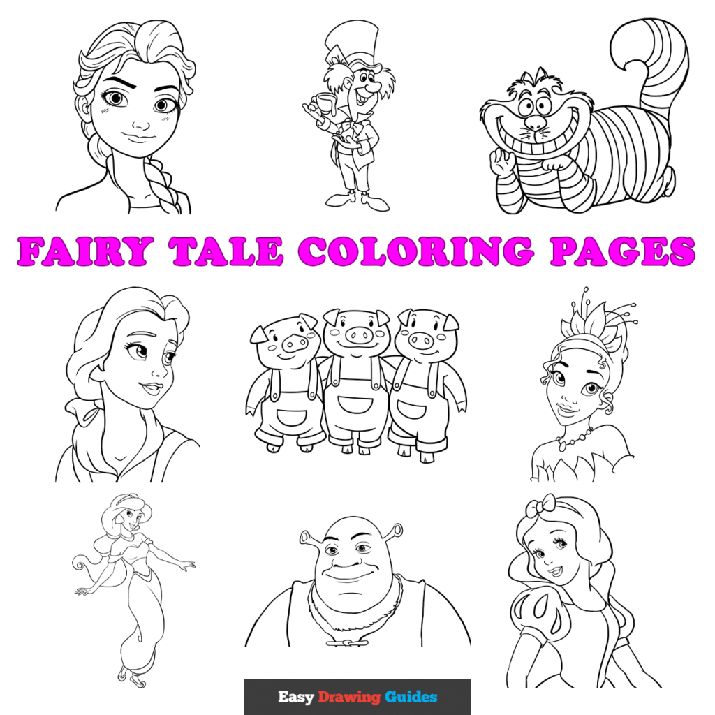 Free printable fairy tale coloring pages - featured image
