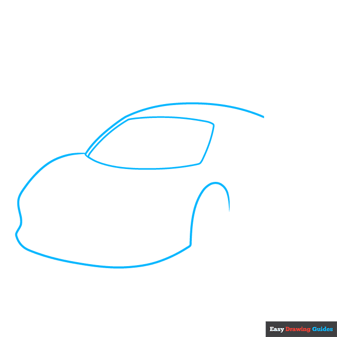 Ferrari step-by-step drawing tutorial: step 1