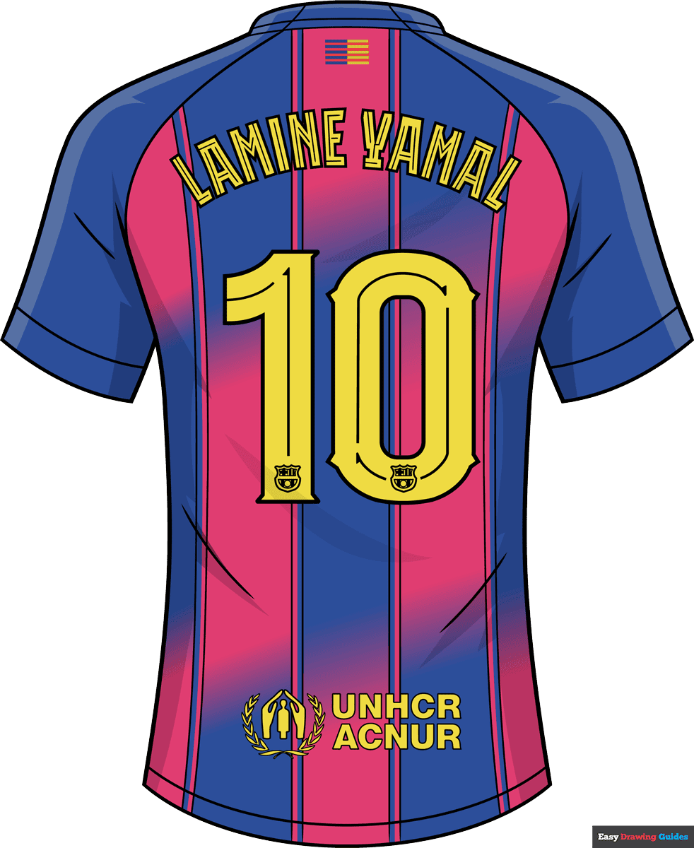 How to Draw the Lamine Yamal Barcelona Jersey Featured Image