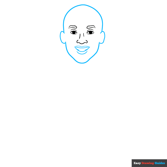 Kobe Bryant step-by-step drawing tutorial: step 2