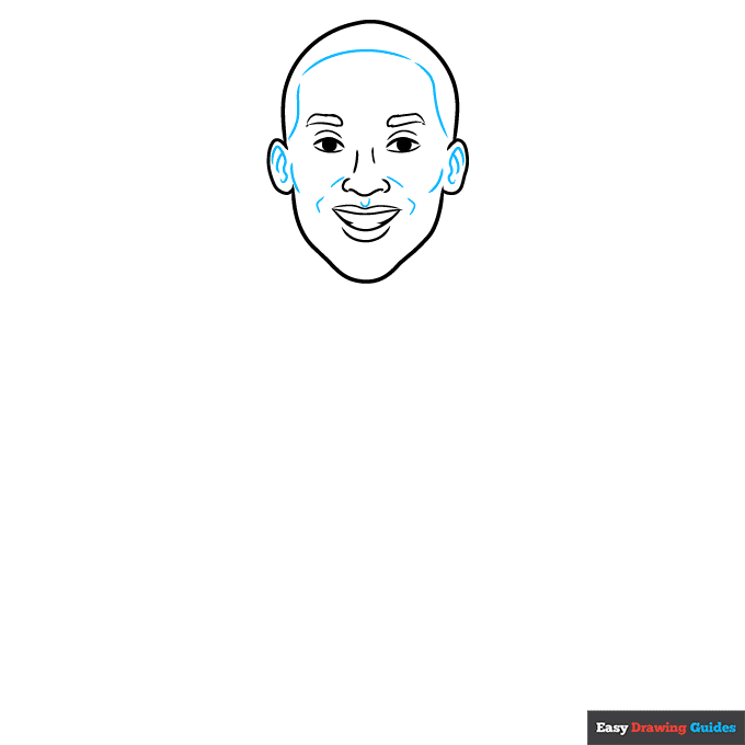 Kobe Bryant step-by-step drawing tutorial: step 3