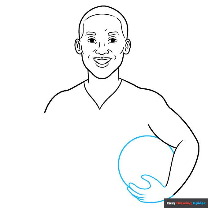 Kobe Bryant step-by-step drawing tutorial: step 5