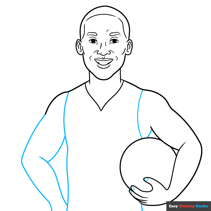 Kobe Bryant step-by-step drawing tutorial: step 6