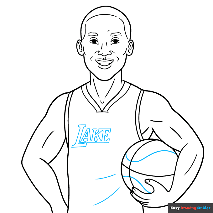 Kobe Bryant step-by-step drawing tutorial: step 8