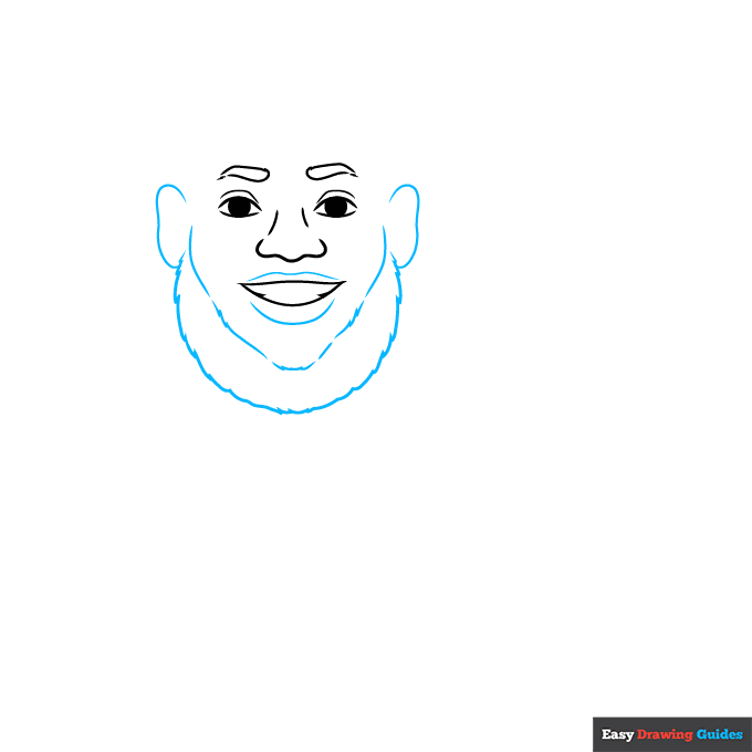 Lebron James step-by-step drawing tutorial: step 2
