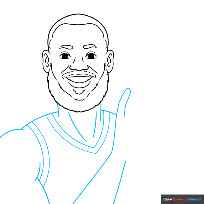 Lebron James step-by-step drawing tutorial: step 4