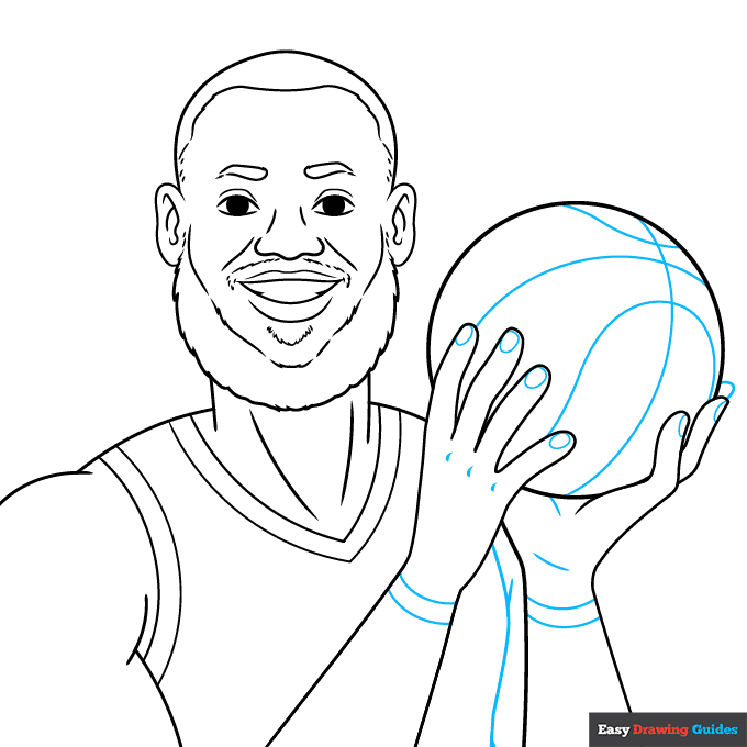 Lebron James step-by-step drawing tutorial: step 6
