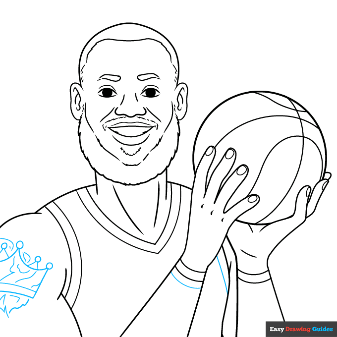 Lebron James step-by-step drawing tutorial: step 7