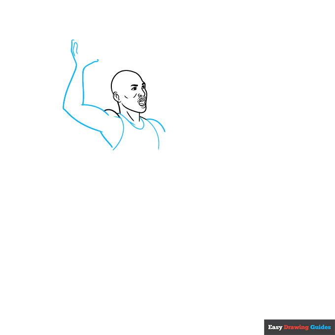 Michael Jordan step-by-step drawing tutorial: step 3