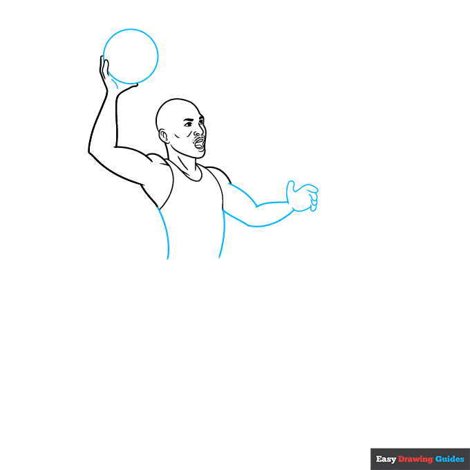 Michael Jordan step-by-step drawing tutorial: step 4