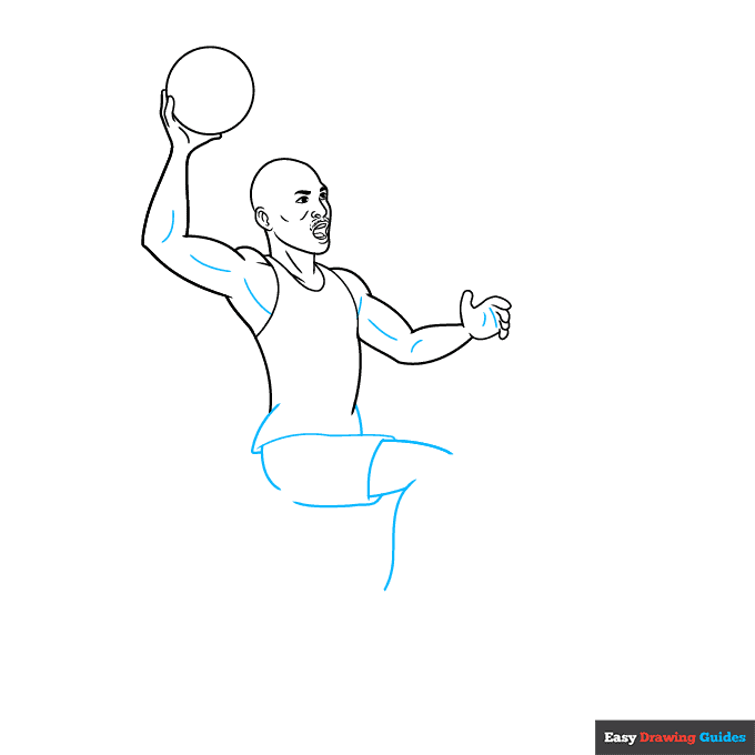 Michael Jordan step-by-step drawing tutorial: step 5