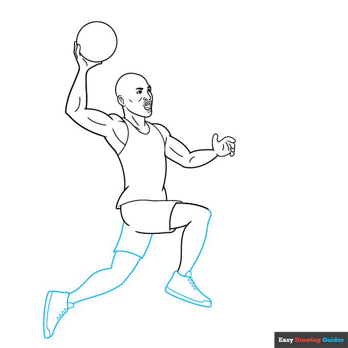 Michael Jordan step-by-step drawing tutorial: step 6