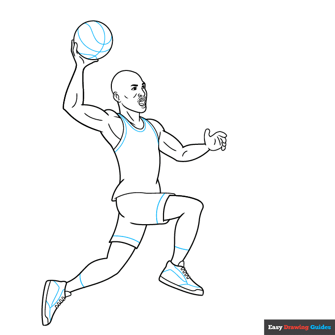Michael Jordan step-by-step drawing tutorial: step 7