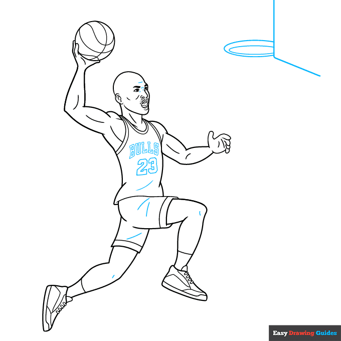 Michael Jordan step-by-step drawing tutorial: step 8