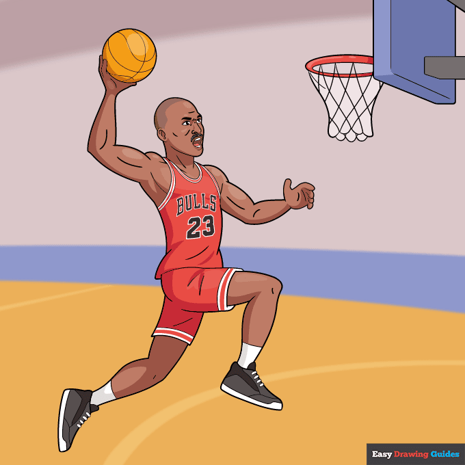 Michael Jordan step-by-step drawing tutorial: step 10