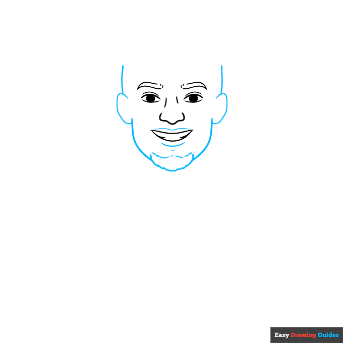 Patrick Mahomes step-by-step drawing tutorial: step 2