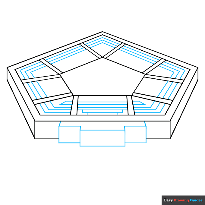 Pentagon step-by-step drawing tutorial: step 2
