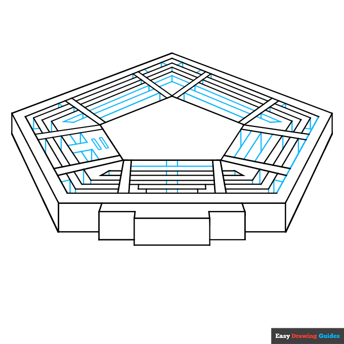 Pentagon step-by-step drawing tutorial: step 3