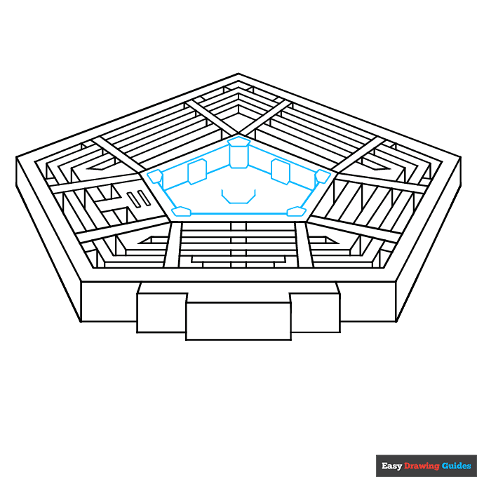 Pentagon step-by-step drawing tutorial: step 4