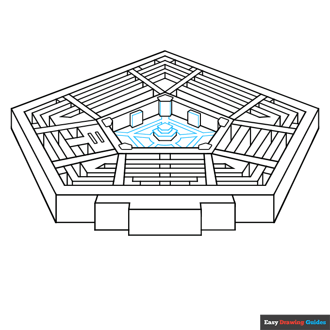Pentagon step-by-step drawing tutorial: step 5