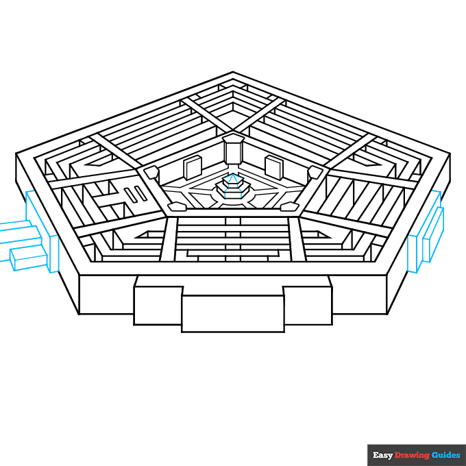 Pentagon step-by-step drawing tutorial: step 6