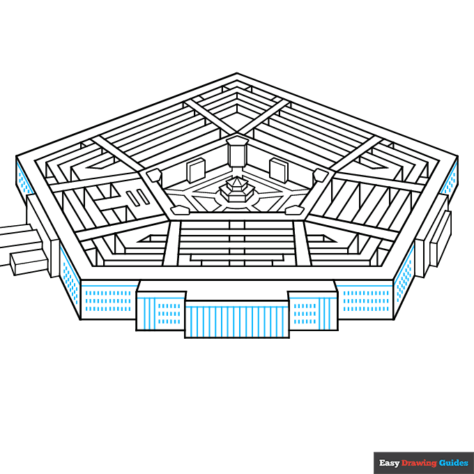 Pentagon step-by-step drawing tutorial: step 7