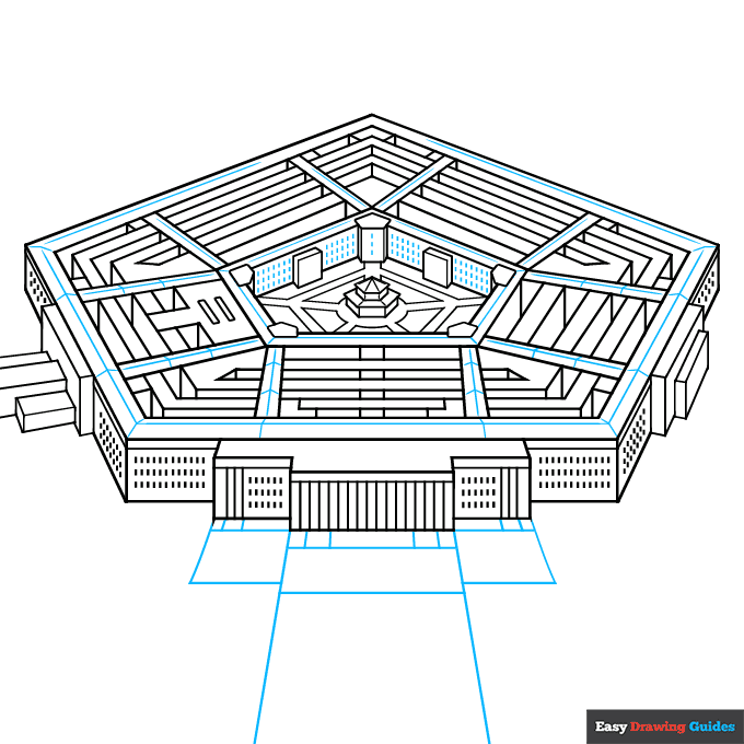 Pentagon step-by-step drawing tutorial: step 8