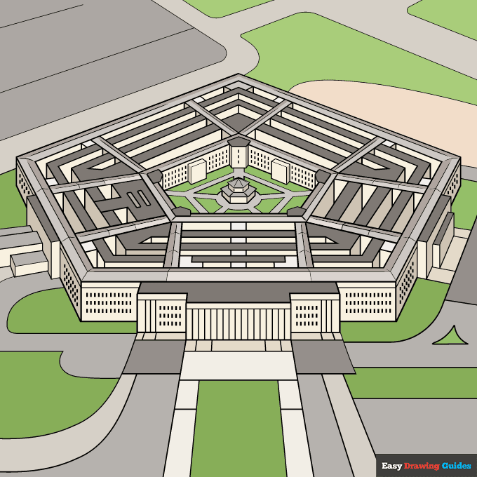 Pentagon step-by-step drawing tutorial: step 10