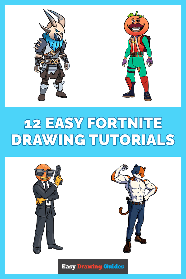 12 Easy Fortnite Drawing Tutorials Pinterest Image