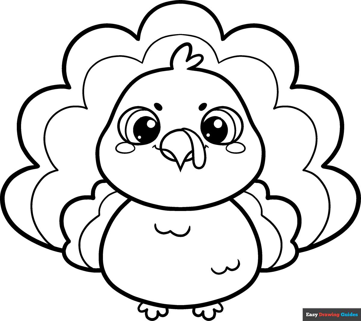 Free printable Cute Turkey coloring page