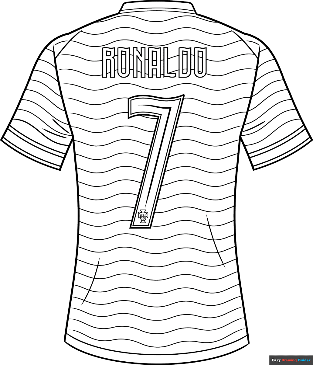 Free printable cristiano ronaldo portugal jersey coloring page
