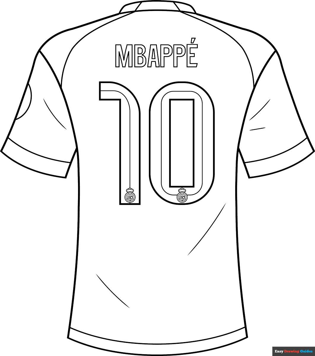 Free printable mbappe real madrid jersey coloring page