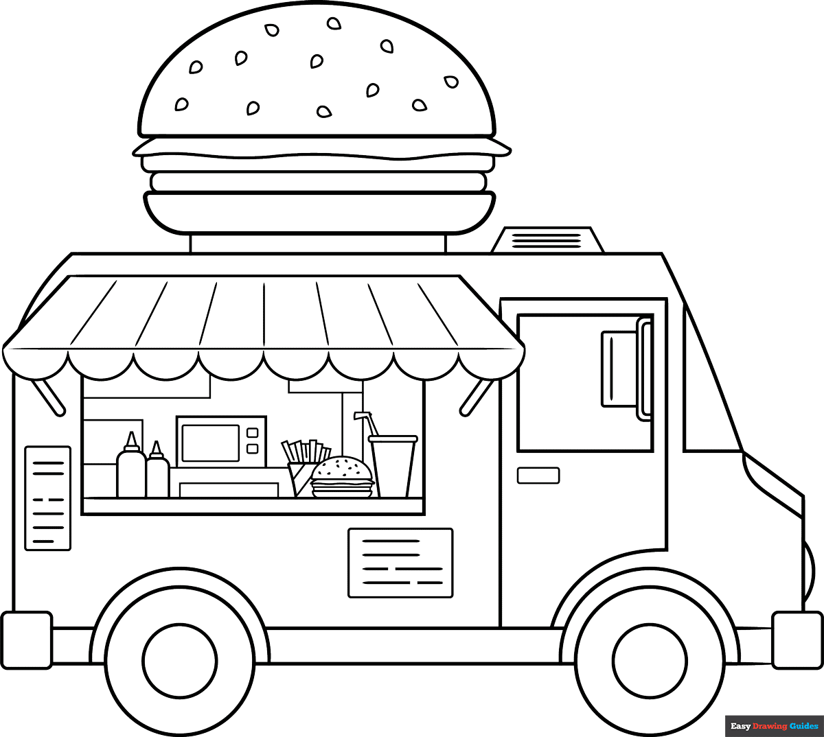 Free printable food truck coloring page