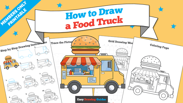 How to Draw a Food Truck Printable Thumbnail