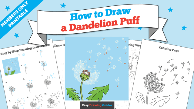 How to Draw a Dandelion Puff Printable Thumbnail