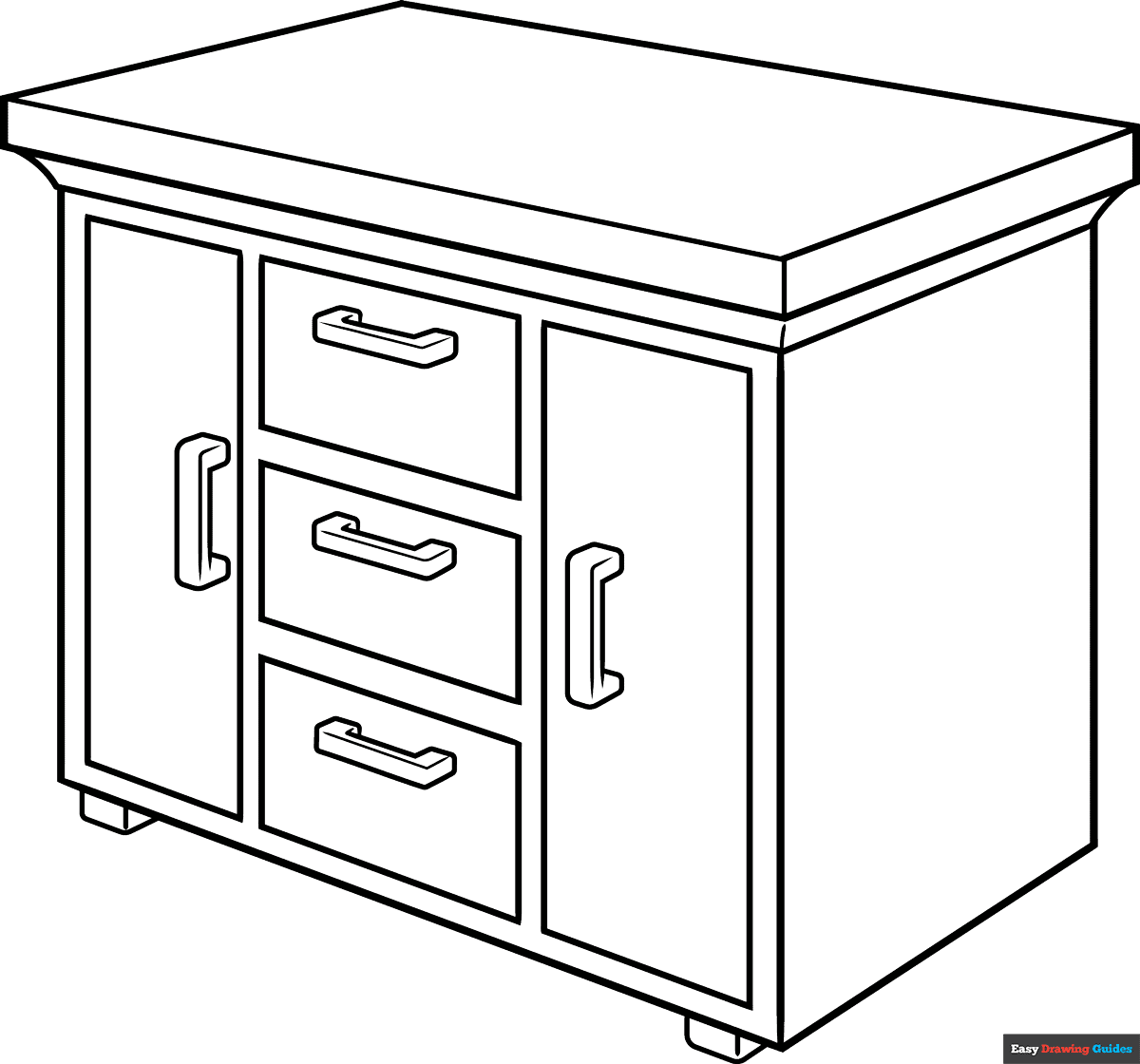 Free printable cabinet coloring page