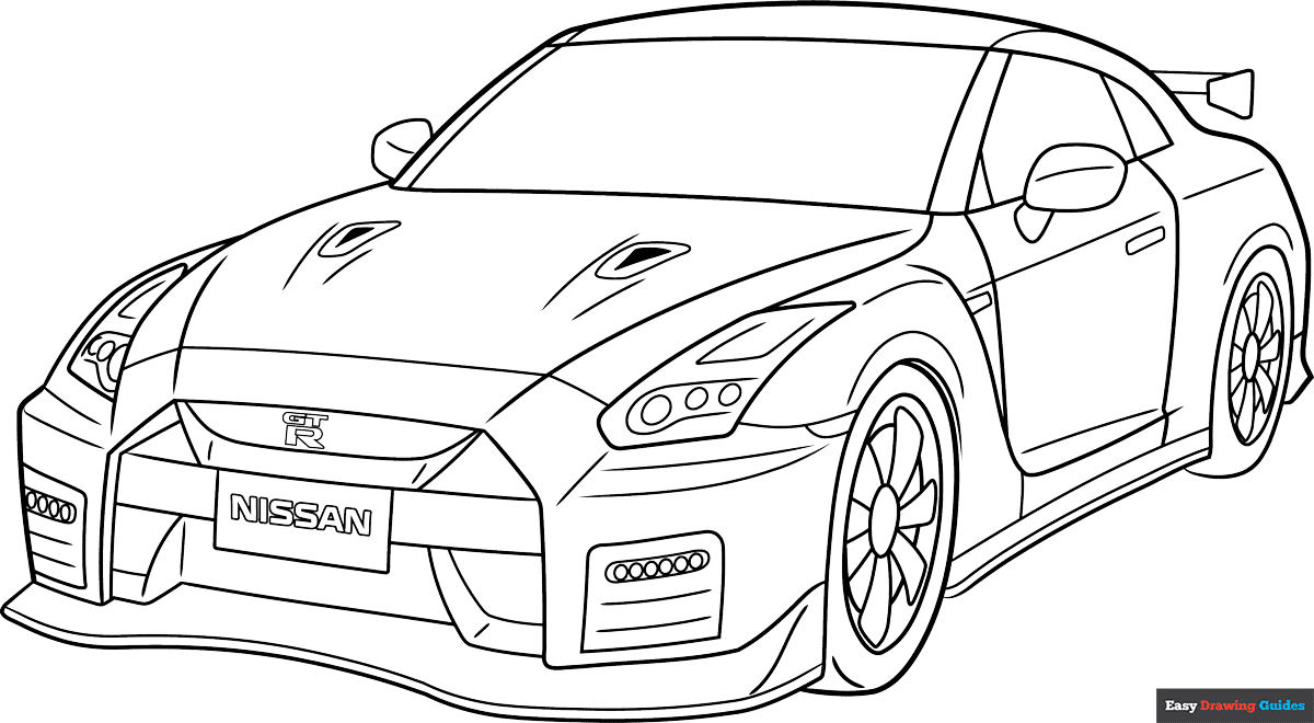 Free printable nissan gt-r coloring page