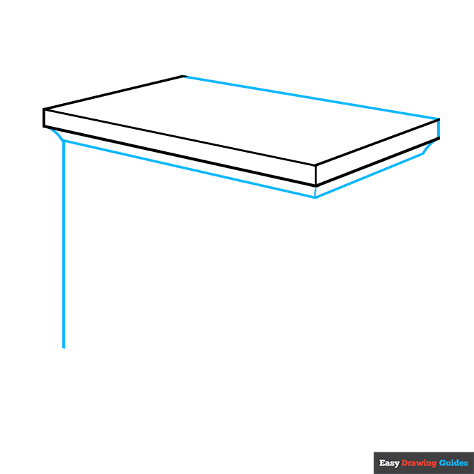Cabinet step-by-step drawing tutorial: step 2