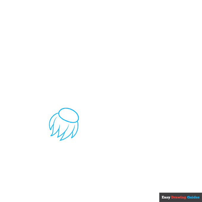 Dandelion Puff step-by-step drawing tutorial: step 1