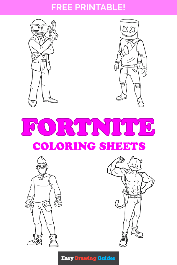 Free printable Fortnite coloring pages - pinterest image