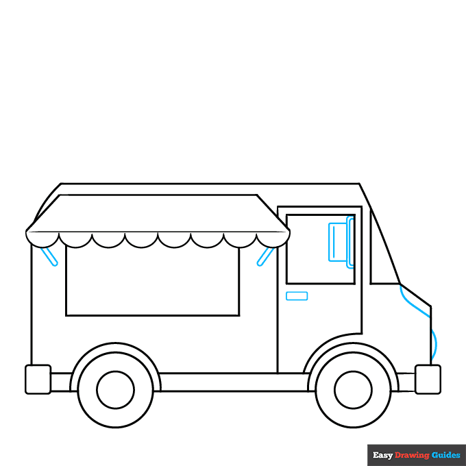 Food Truck step-by-step drawing tutorial: step 4