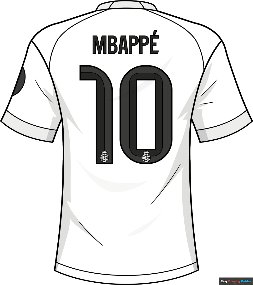 How to Draw a Mbappe Real Madrid Jersey Featured Image