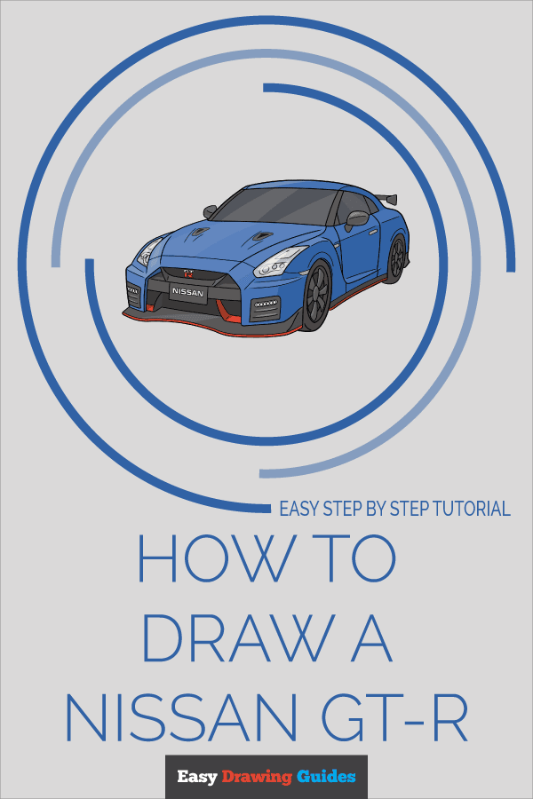 How to Draw a Nissan GT-R Pinterest Image