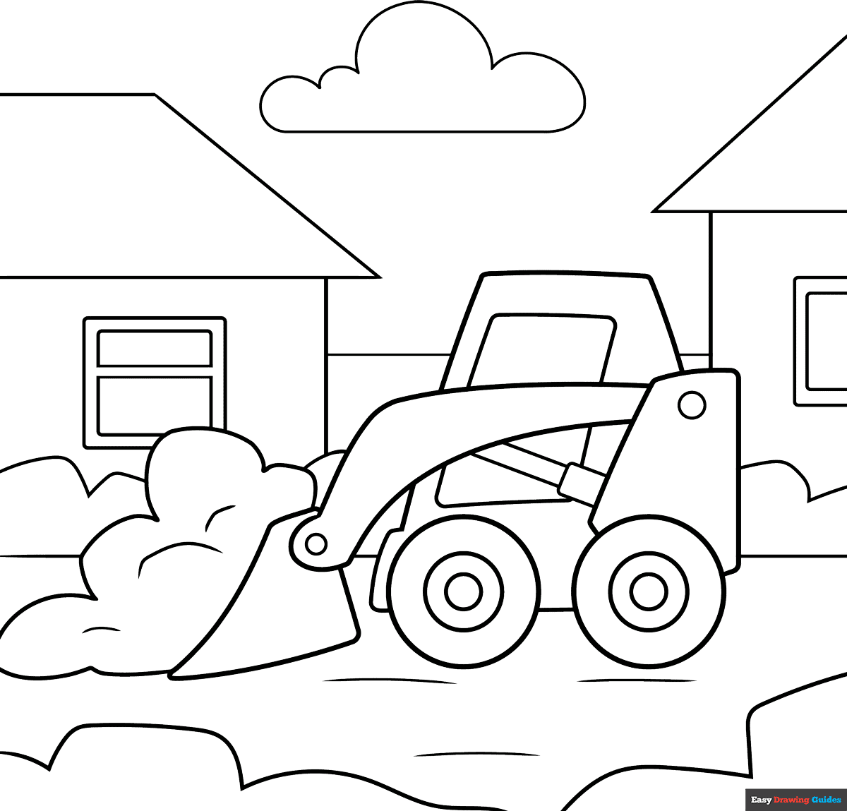 Free printable Easy Smow Plow coloring page