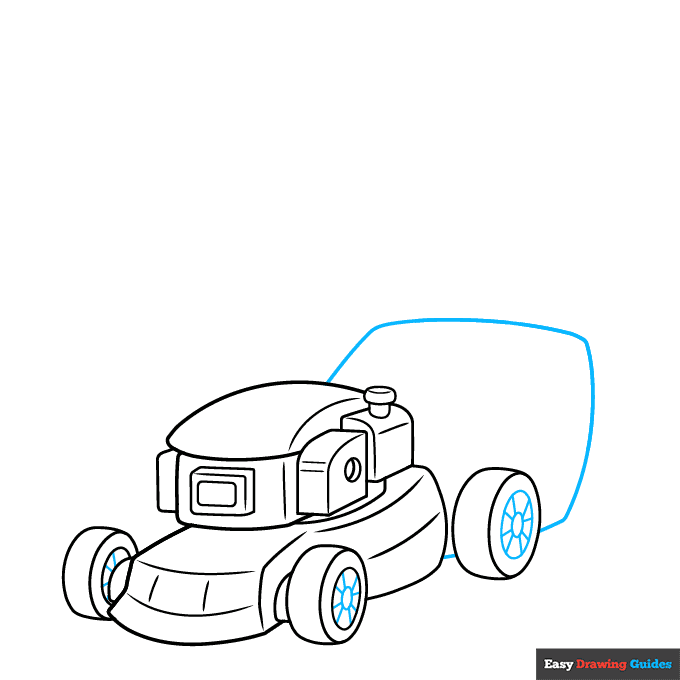 Lawn Mower step-by-step drawing tutorial: step 6