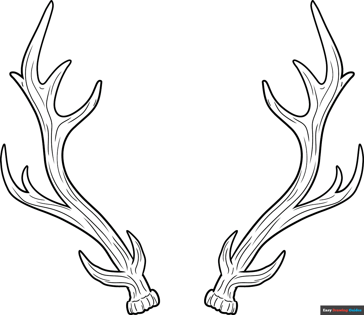 Free printable deer antlers coloring page