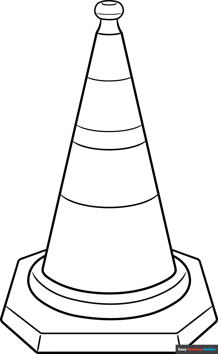 Free printable traffic cone coloring page