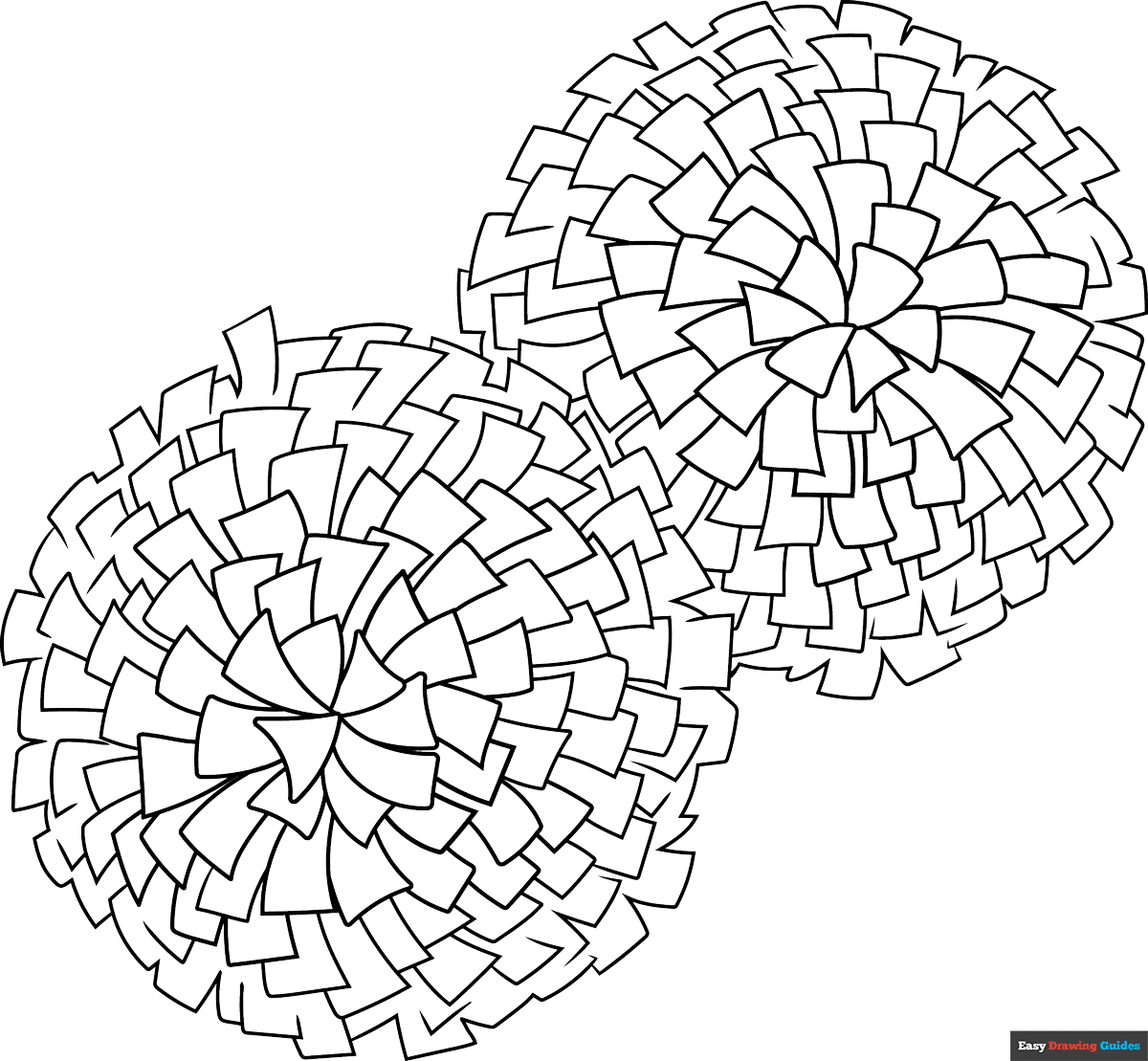 Free printable pom poms coloring page