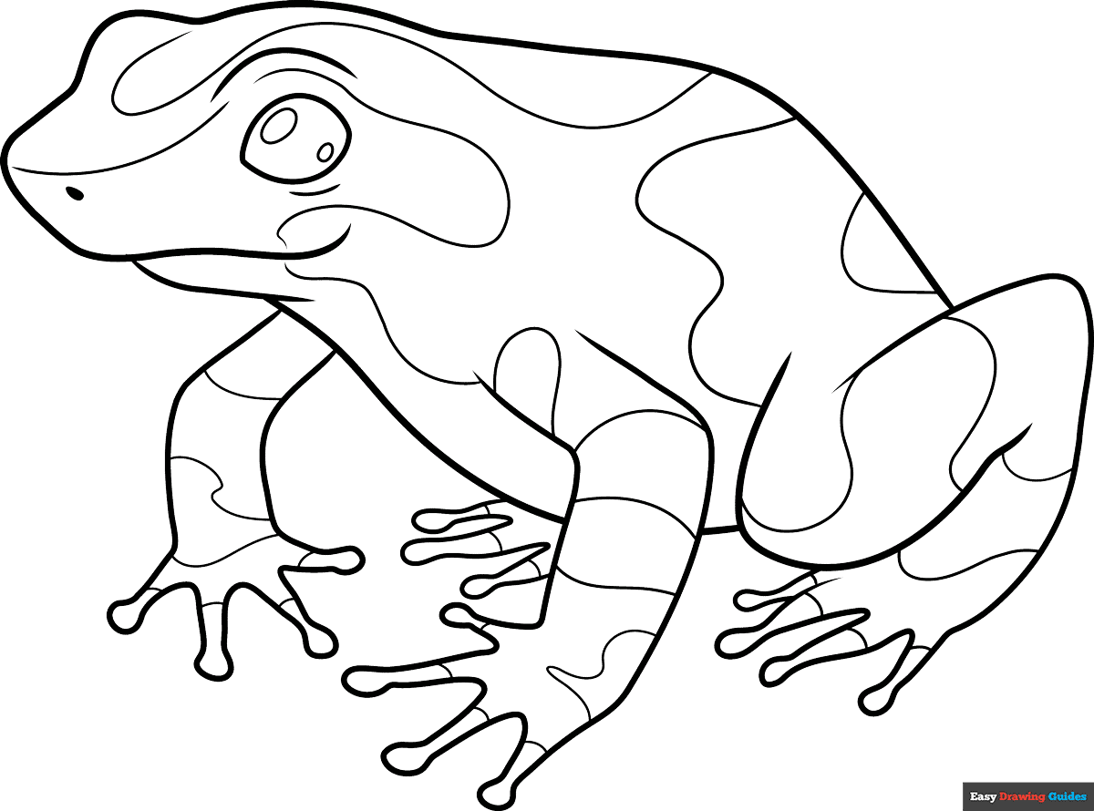 Free printable poison dart frog coloring page