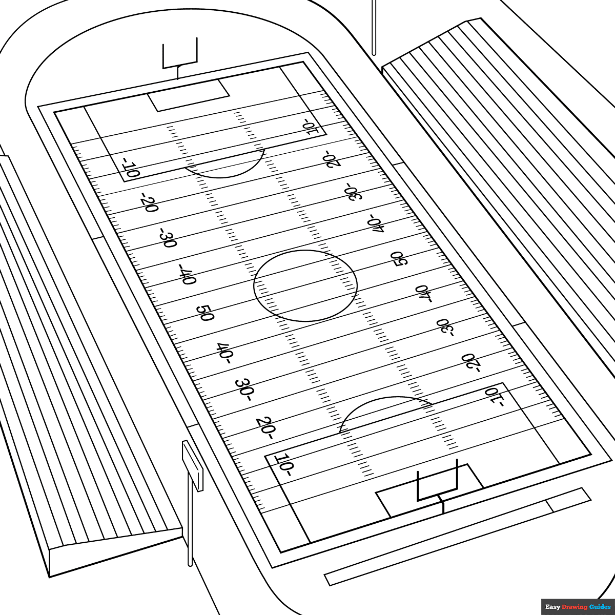 Free printable football field coloring page
